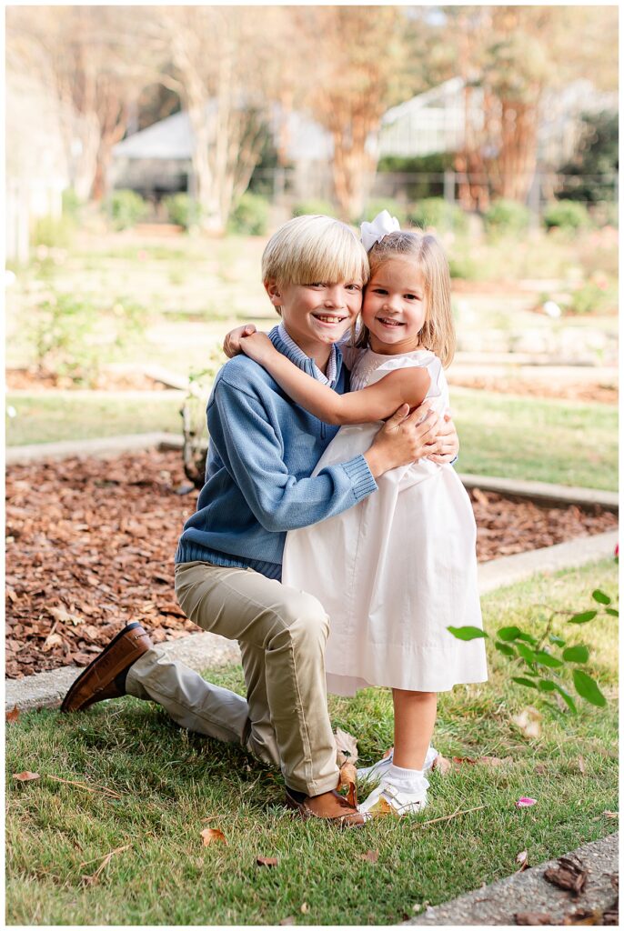 Birmingham Botanical Gardens rose garden sibling photos